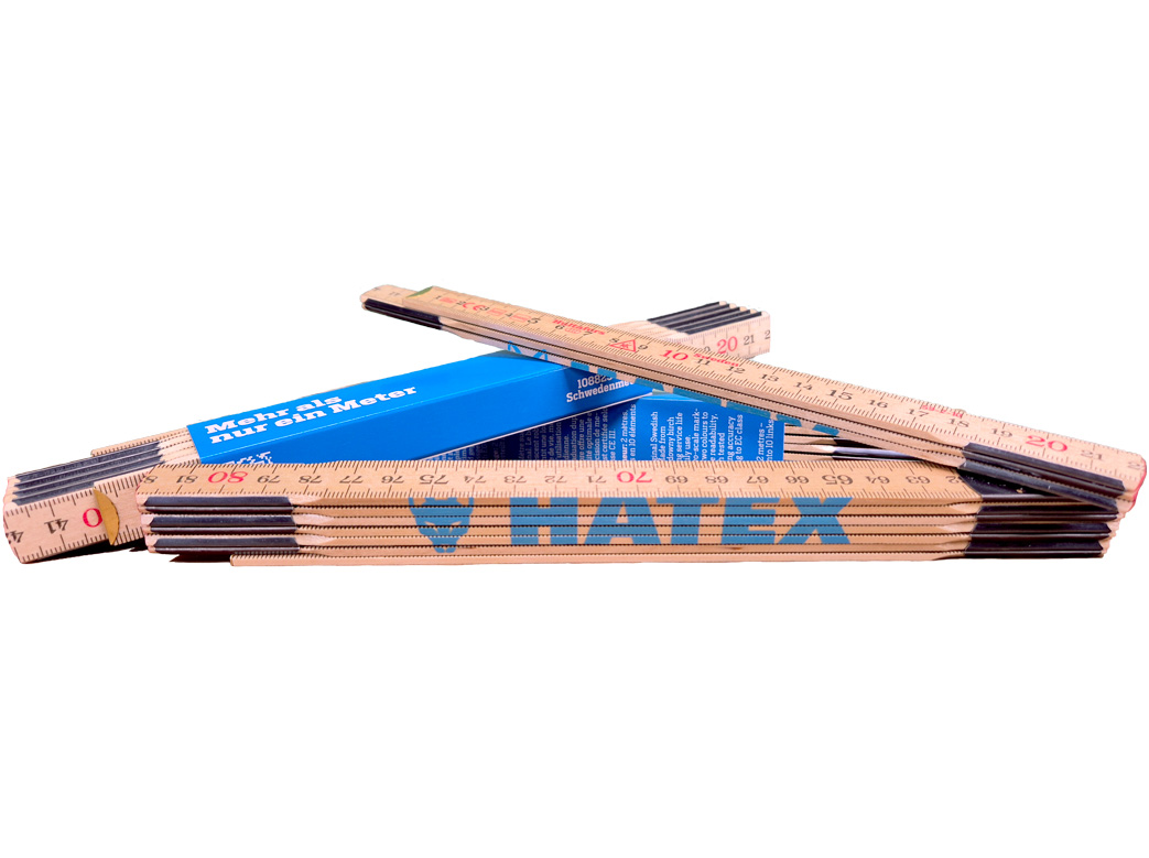 Hatex mètre pliant suédoisbois, 2m, cyan