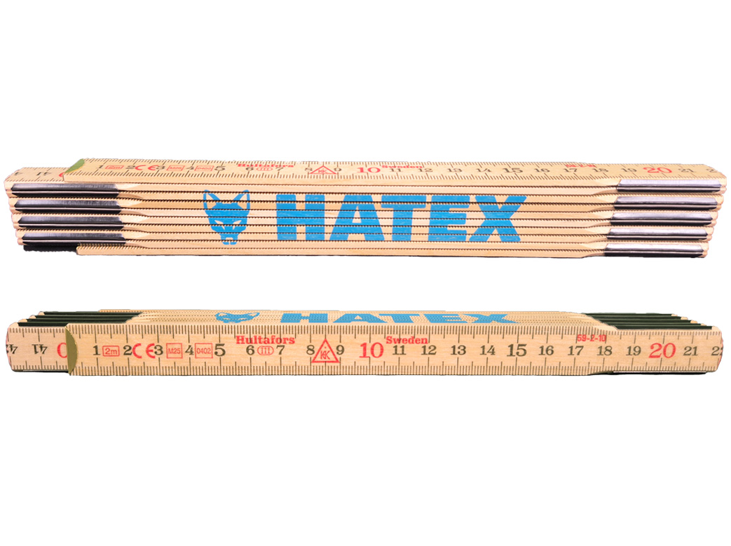Hatex mètre pliant suédoisbois, 2m, cyan